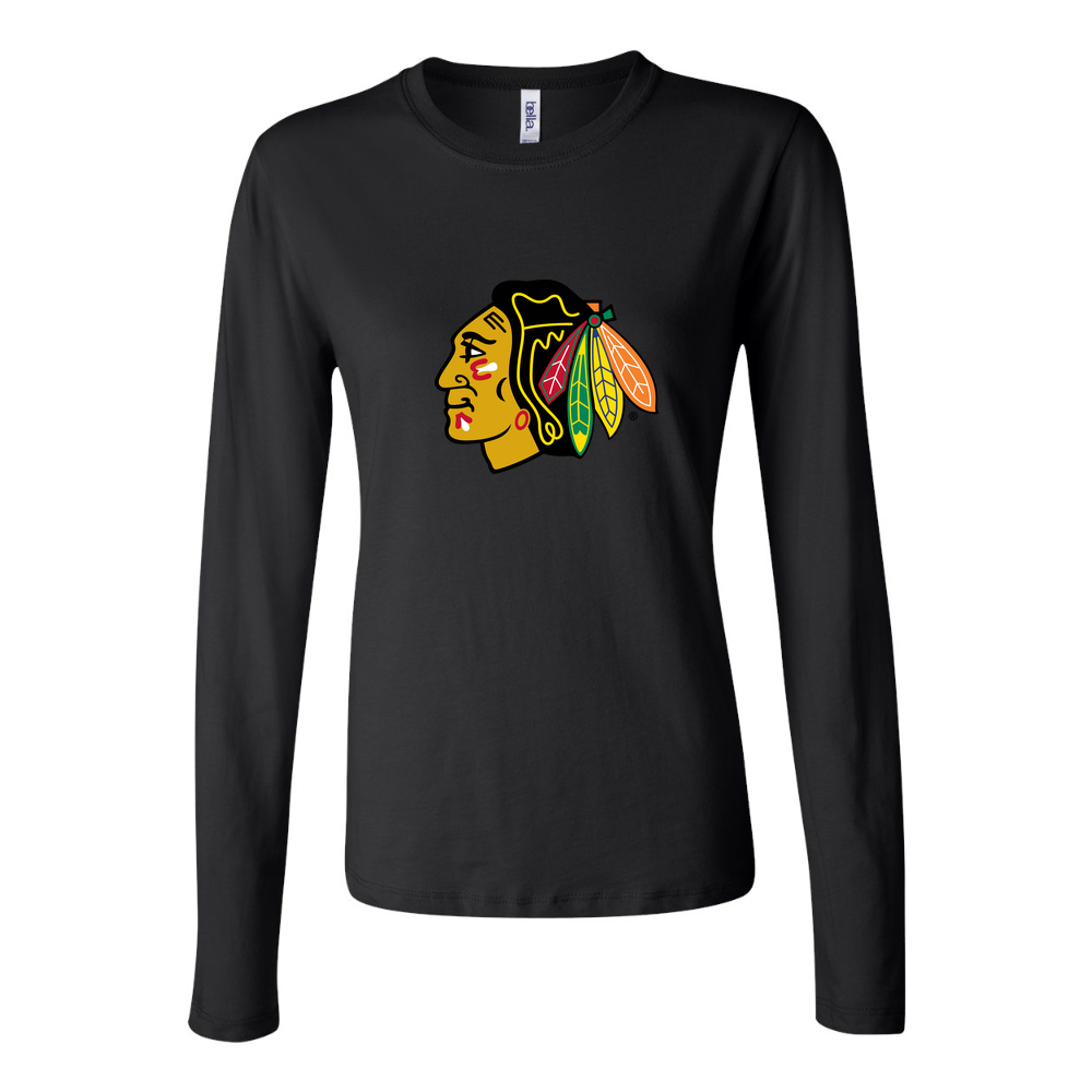 Women's Chicago Blackhawks Long Sleeve T-Shirt - Black