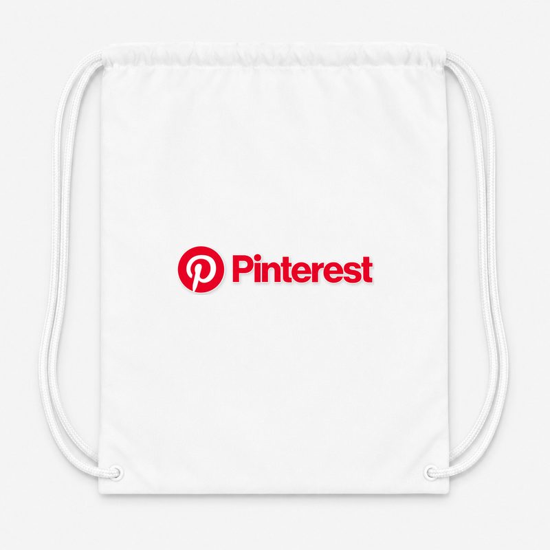 Pinterest Drawstring Bag - White