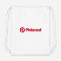 Pinterest Drawstring Bag - White