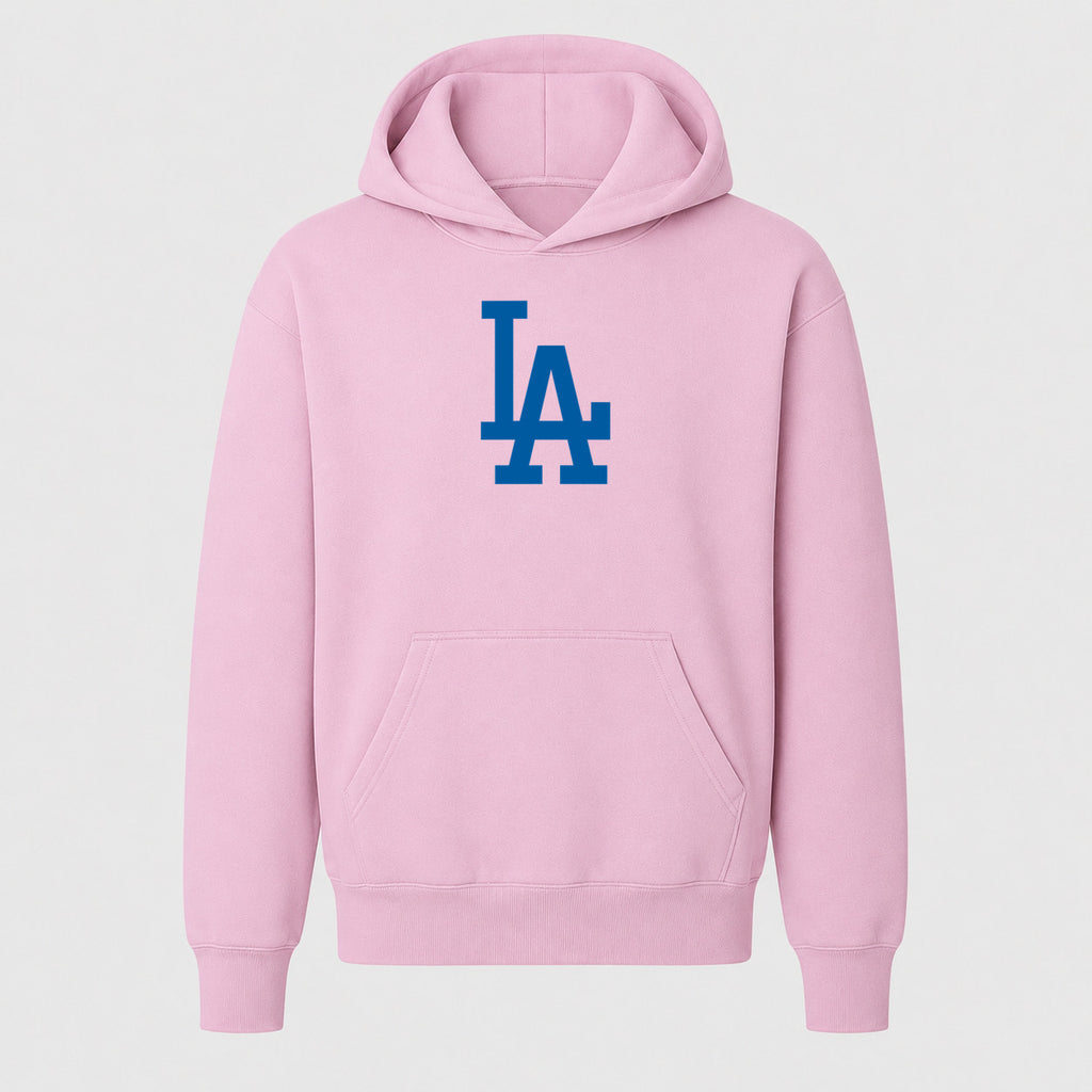 Youth Los Angeles Dodgers Pullover Hoodie - Light Pink