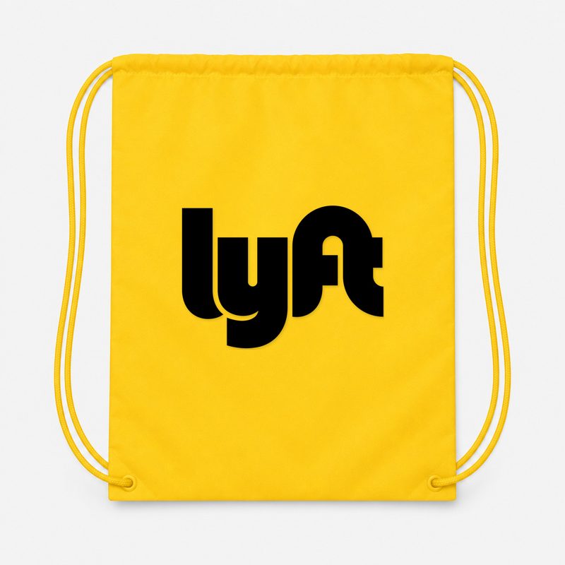 Lyft Black Drawstring Bag - Yellow