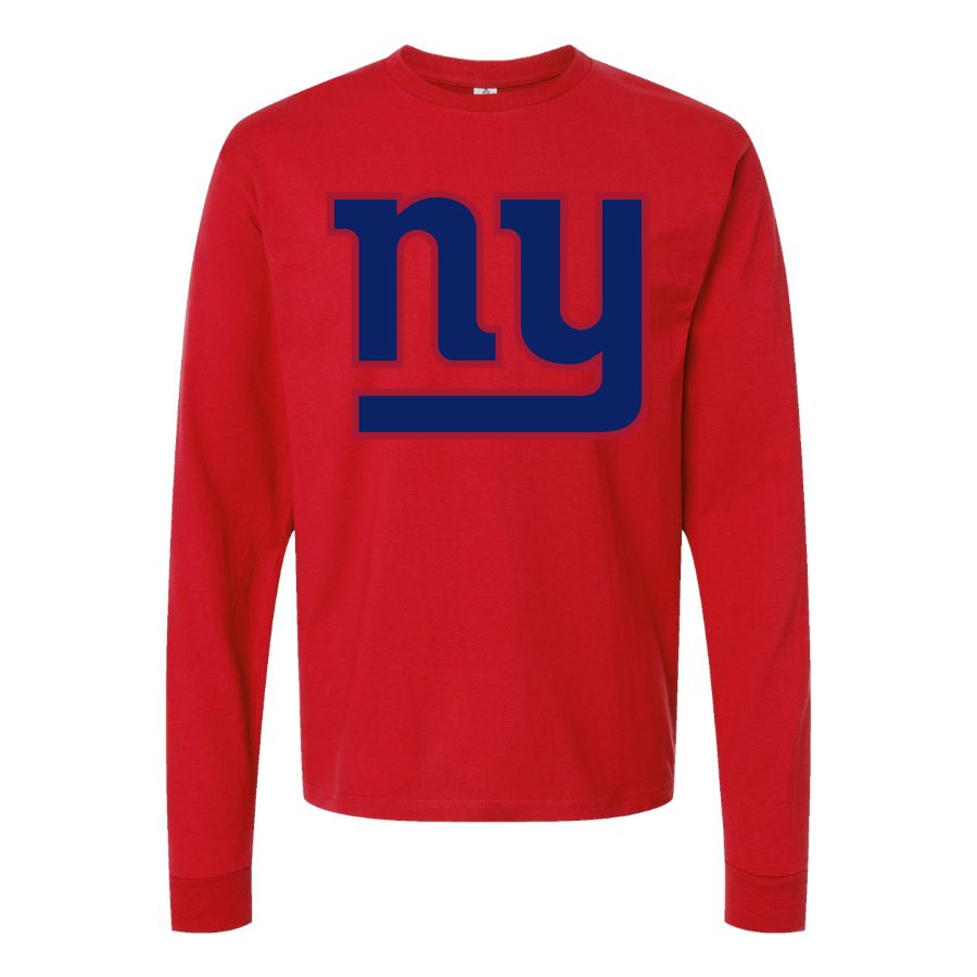 Men's New York Giants Long sleeves Cotton Blend T-Shirt - Red