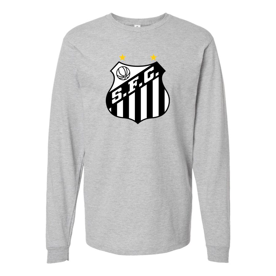Men's Santos FC Long sleeves Cotton Blend T-Shirt - Gray