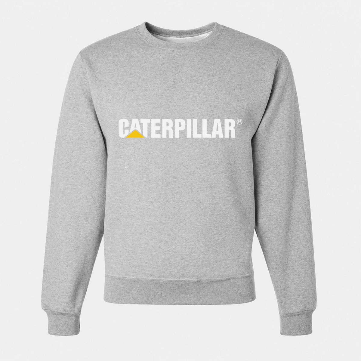 Men's Caterpillar White Logo Crewneck Sweatshirt - Gray