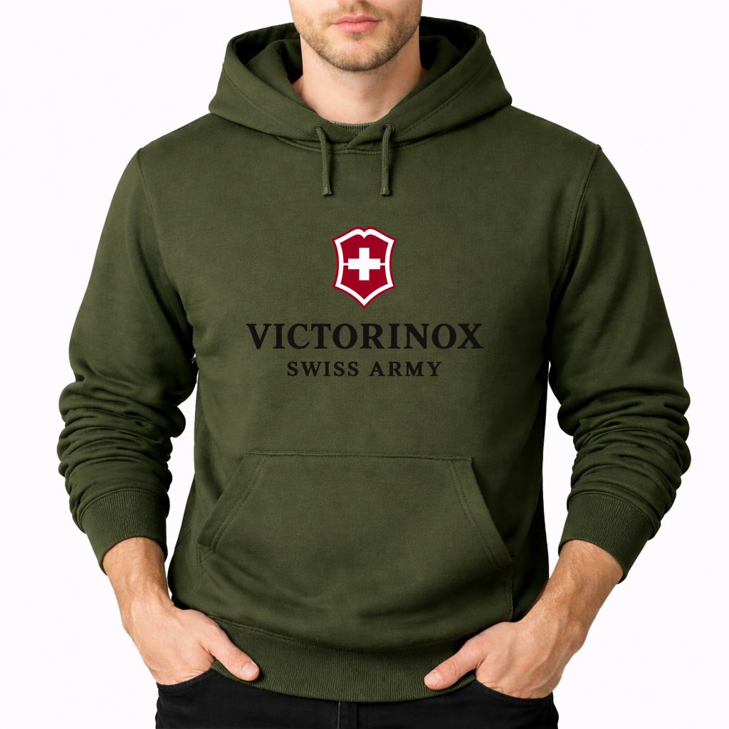 Men's Victorinox Swiss Army Pullover Hoodie - Army Green