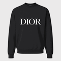 Men's Dior White Logo Design 2 Crewneck Sweatshirt - Black