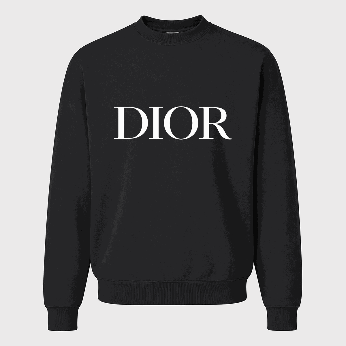 Men's Dior White Logo Design 2 Crewneck Sweatshirt - Black