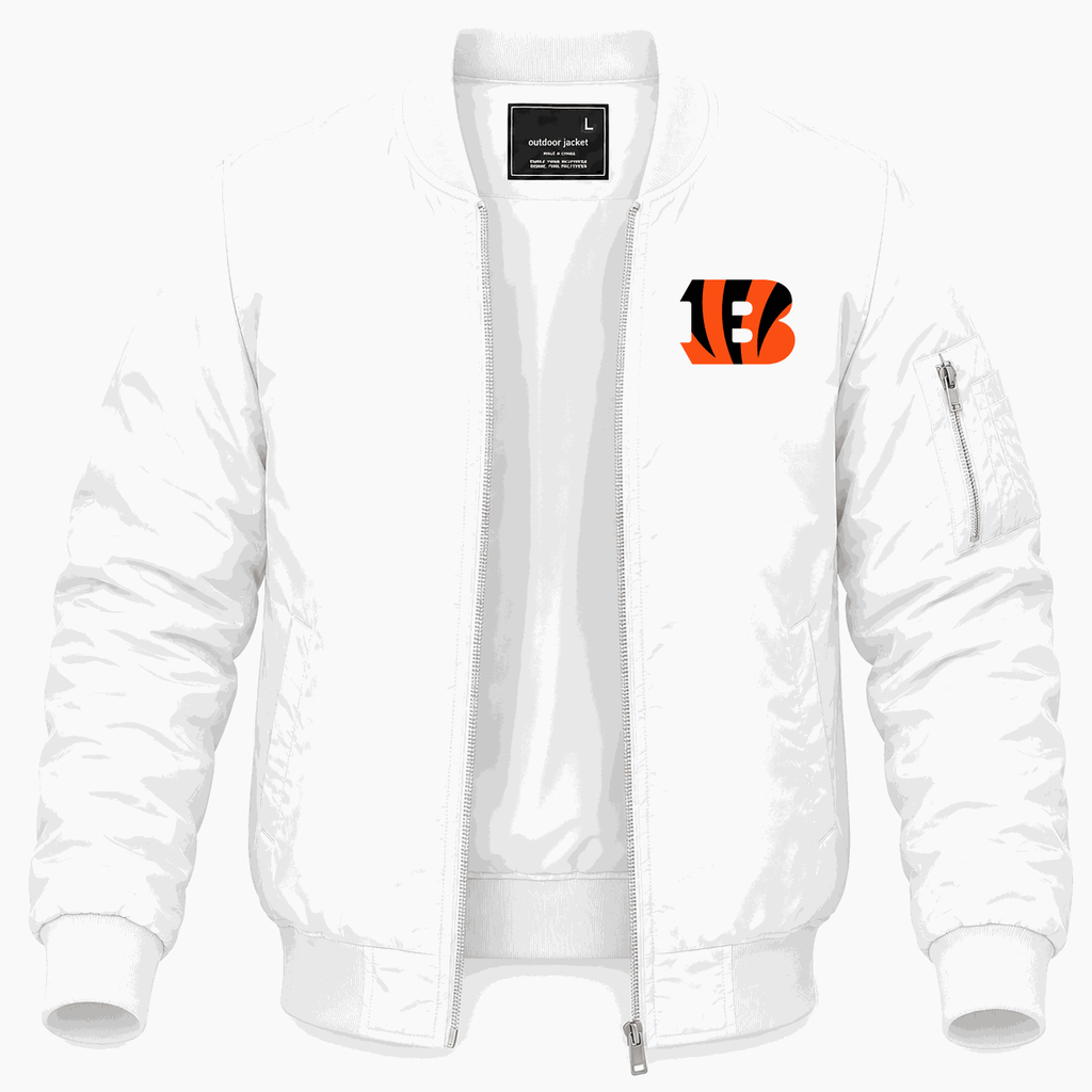 Men's Cincinnati Bengals Lightweight Bomber Jacket - White