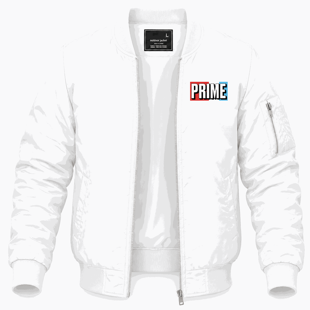Men's Prime Drink Lightweight Bomber Jacket - White