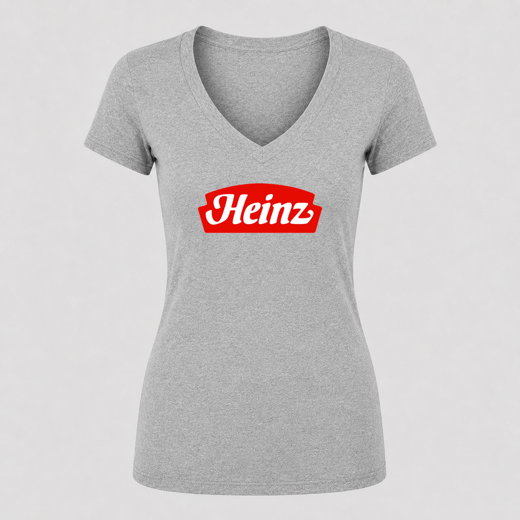 Women's Heinz V Neck T-Shirt in gray