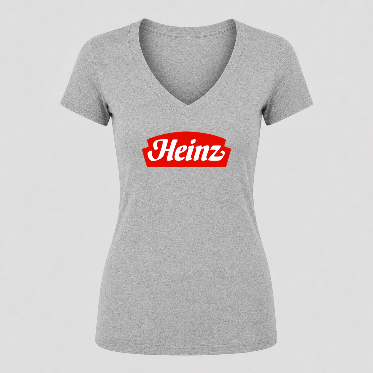 Women's Heinz V Neck T-Shirt in gray