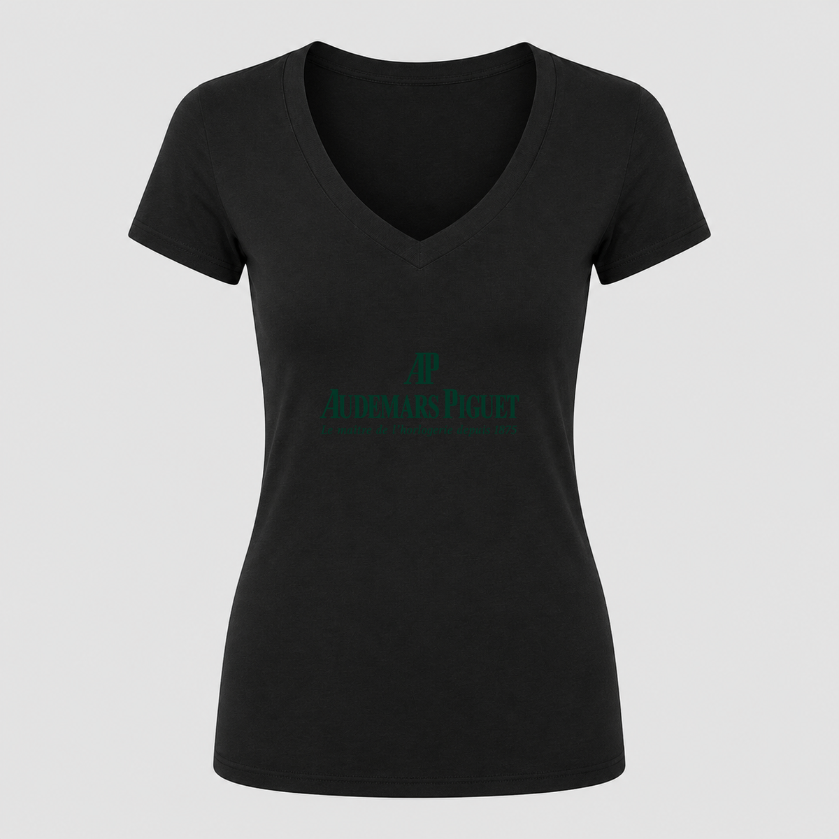 Women's Audemars Piguet V Neck T-Shirt in black