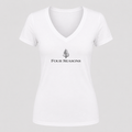 Women's Four Seasons V Neck T-Shirt in white