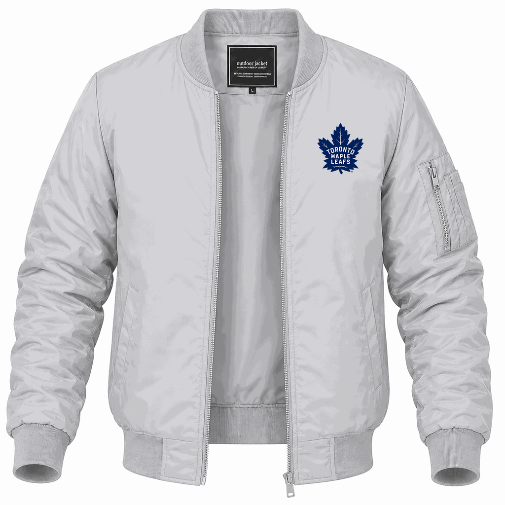 Men's Toronto Maple Leafs Lightweight Bomber Jacket - Gray