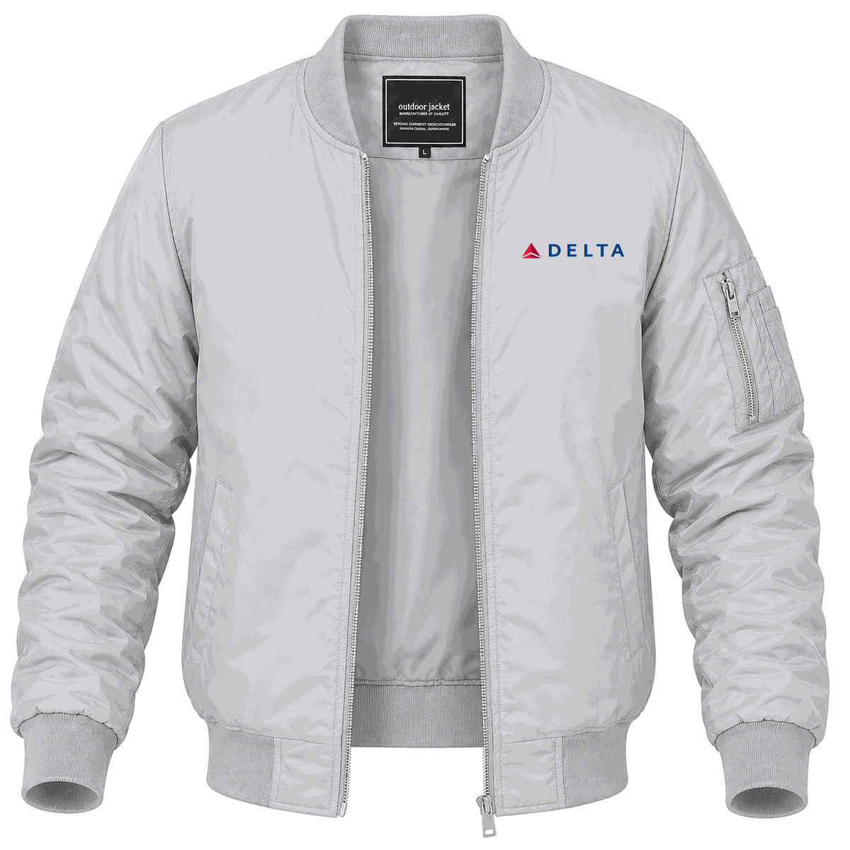 Men's Delta Airlines Lightweight Bomber Jacket - Gray