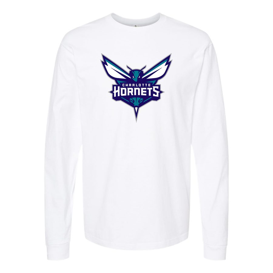 Men's Charlotte Hornets Long sleeves Cotton Blend T-Shirt - White