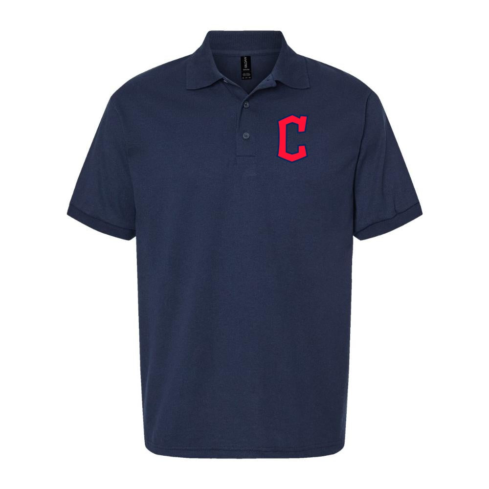 Men's Cleveland Guardians Dry Blend Polo - Navy