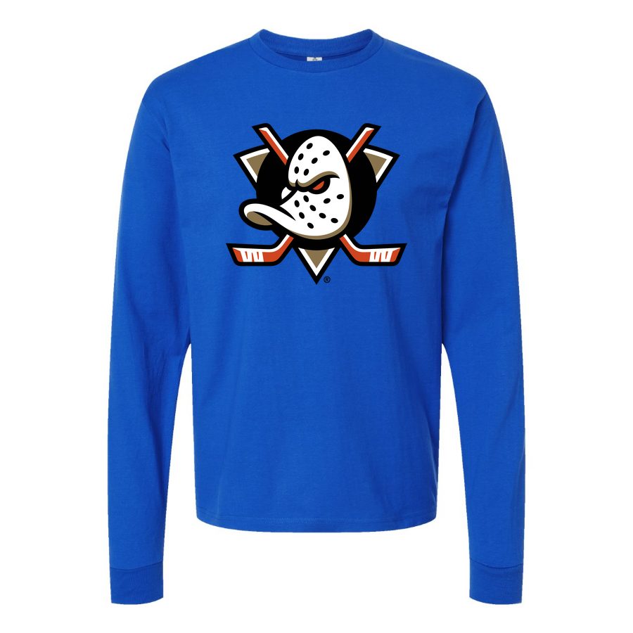 Men's Anaheim Ducks Long sleeves Cotton Blend T-Shirt - Blue