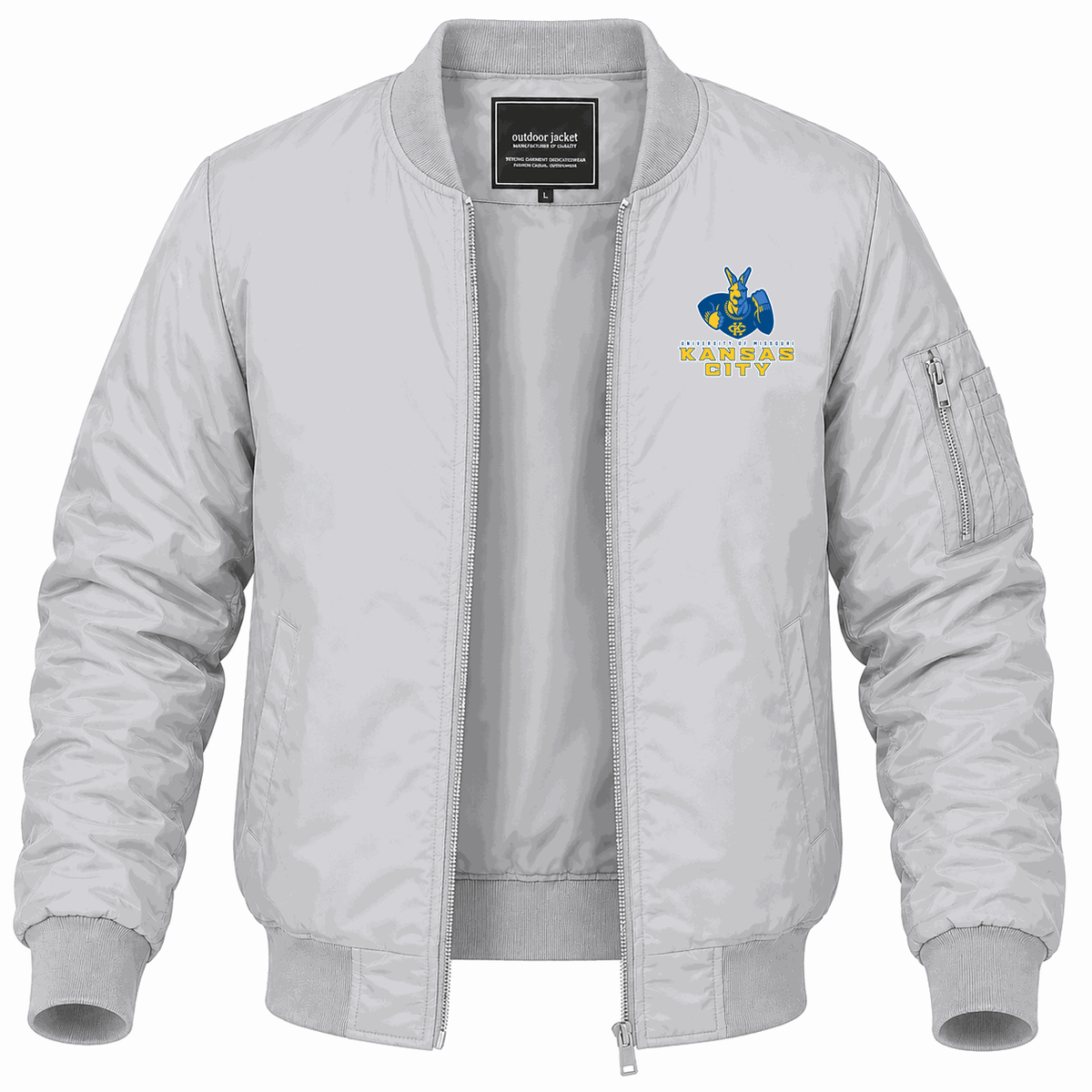 Men's UMKC Kangaroos Logo Lightweight Bomber Jacket - Gray