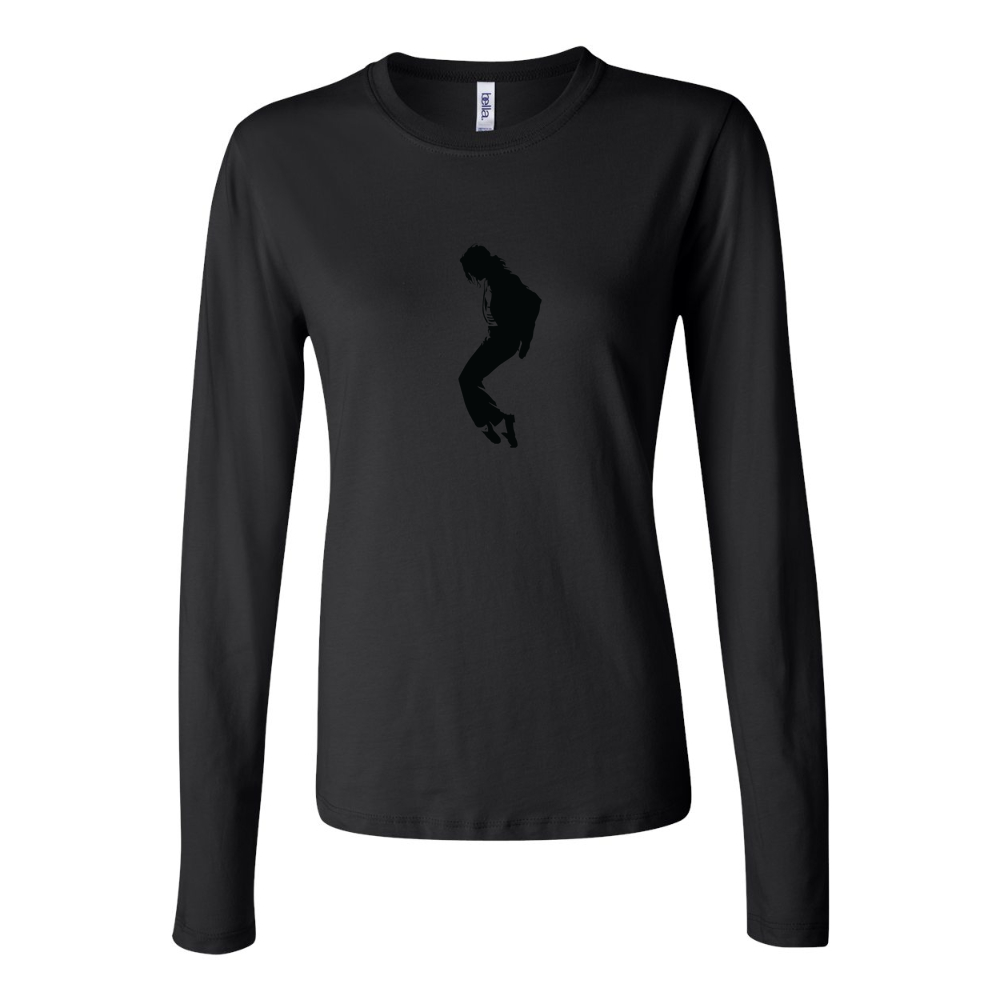 Women's Michael Jackson Logo 768x432 Long Sleeve T-Shirt - Black