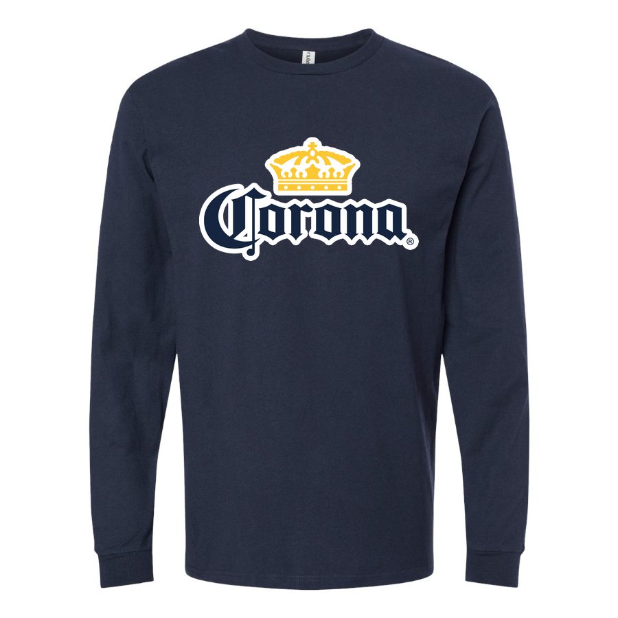 Men's Corona logo Long sleeves Cotton Blend T-Shirt - Navy