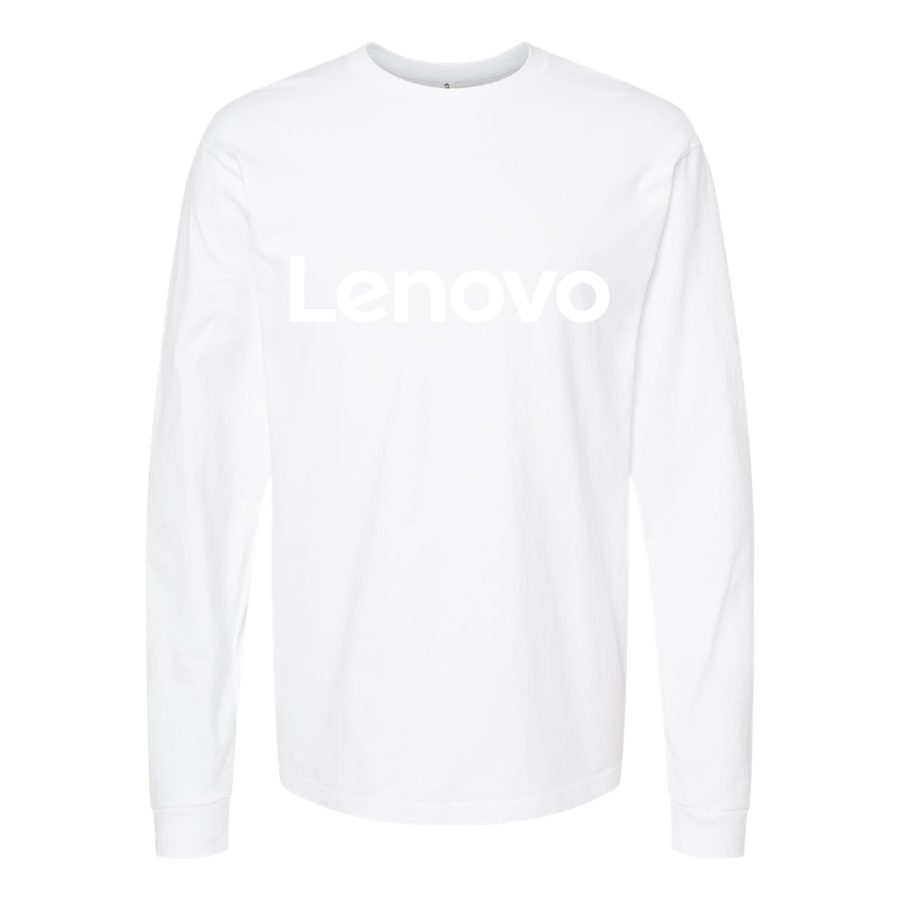 Men's Lenovo White Long sleeves Cotton Blend T-Shirt - White
