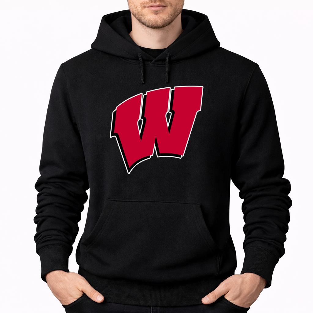 Men's Wisconsin Badgers Pullover Hoodie - Black