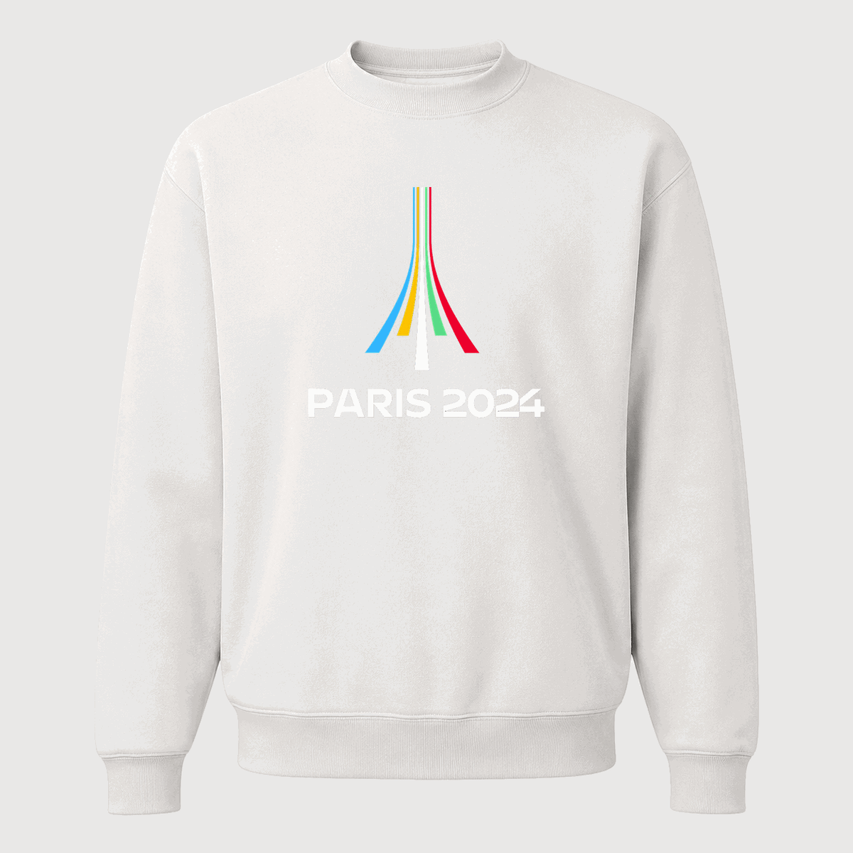 Men's Paris 2024 Olympics White Logo Crewneck Sweatshirt - White