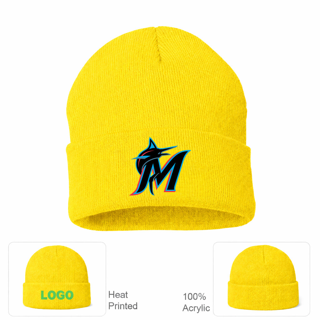 MLB Miami Marlins Beanie Hat - Yellow