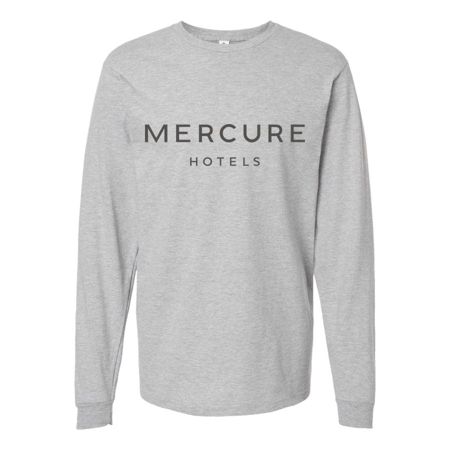 Men's Mercure-logo-1536x864 Long sleeves Cotton Blend T-Shirt - Gray