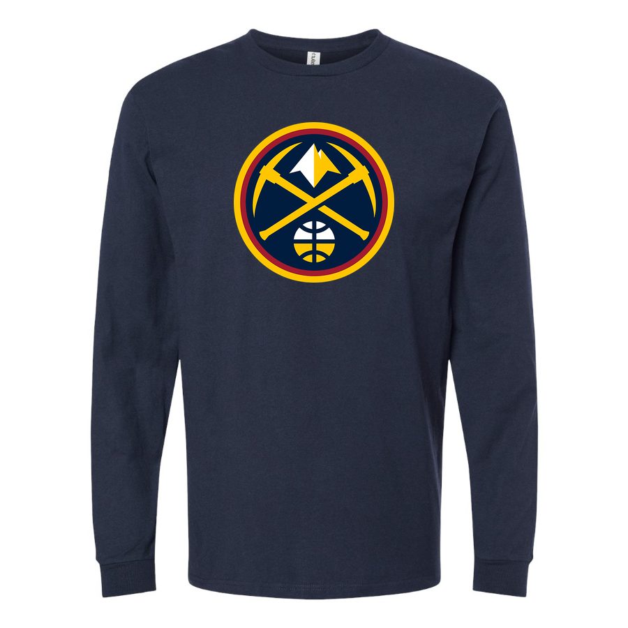 Men's Denver Nuggets Long sleeves Cotton Blend T-Shirt - Navy