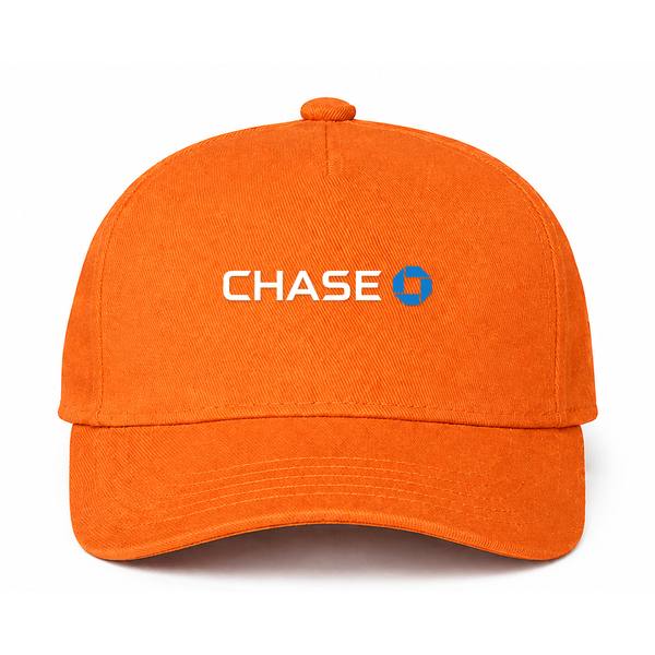 Chase Bank White Logo Orange Dad Baseball Cap Hat