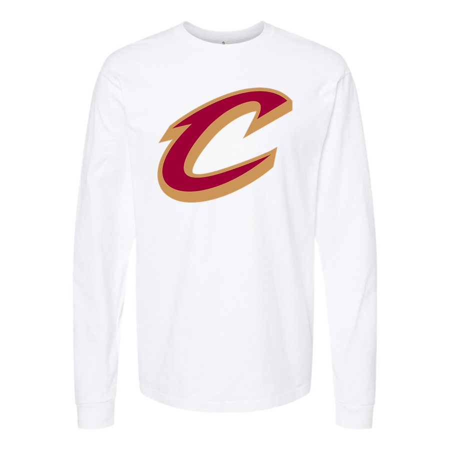 Men's Cleveland Cavaliers Long sleeves Cotton Blend T-Shirt - White
