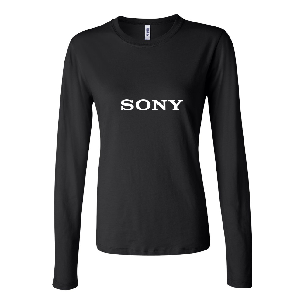 Women's Sony White Long Sleeve T-Shirt - Black