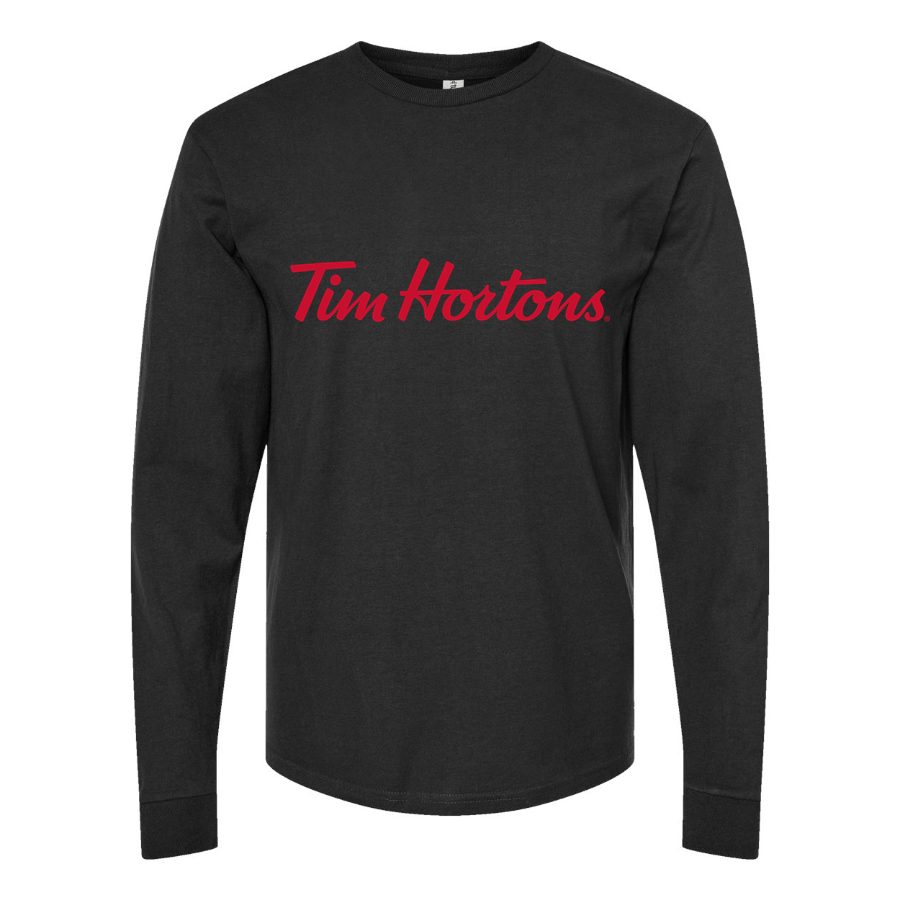 Men's Tim Hortons Long sleeves Cotton Blend T-Shirt - Black