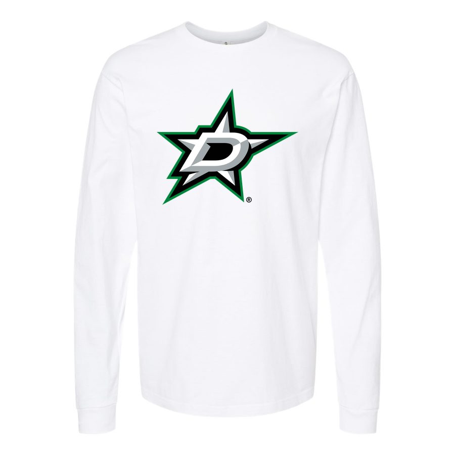 Men's Dallas Stars Long sleeves Cotton Blend T-Shirt - White
