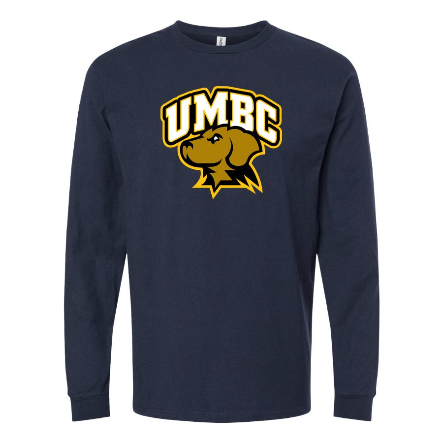 Men's UMBC Retrievers Logo Long sleeves Cotton Blend T-Shirt - Navy