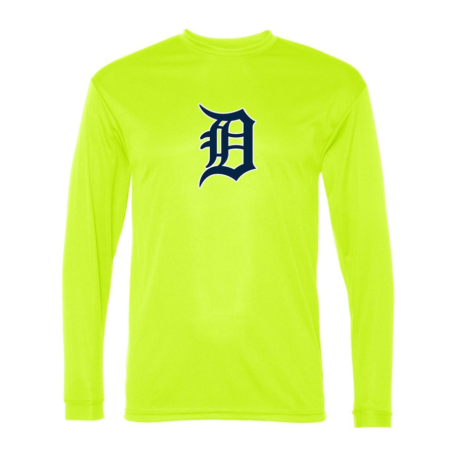 Men's Detroit Tigers Polyester Long Sleeve T-Shirt - Safety Yellow