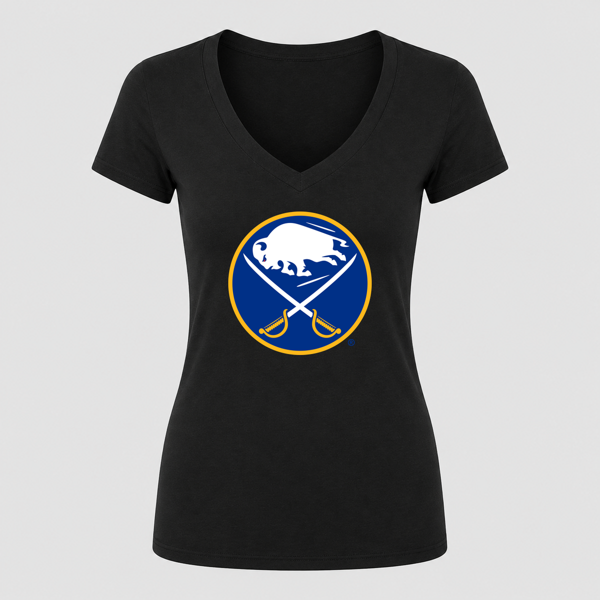 Women's Buffalo Sabres V Neck T-Shirt in black