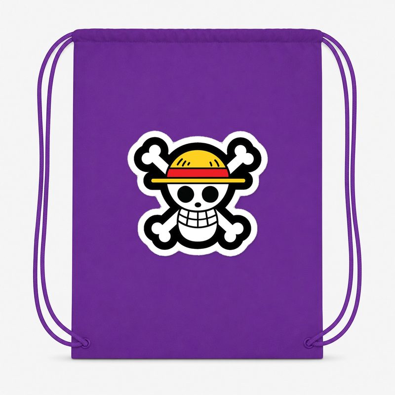 StrawHat Luffy Cartoon Drawstring Bag - Purple