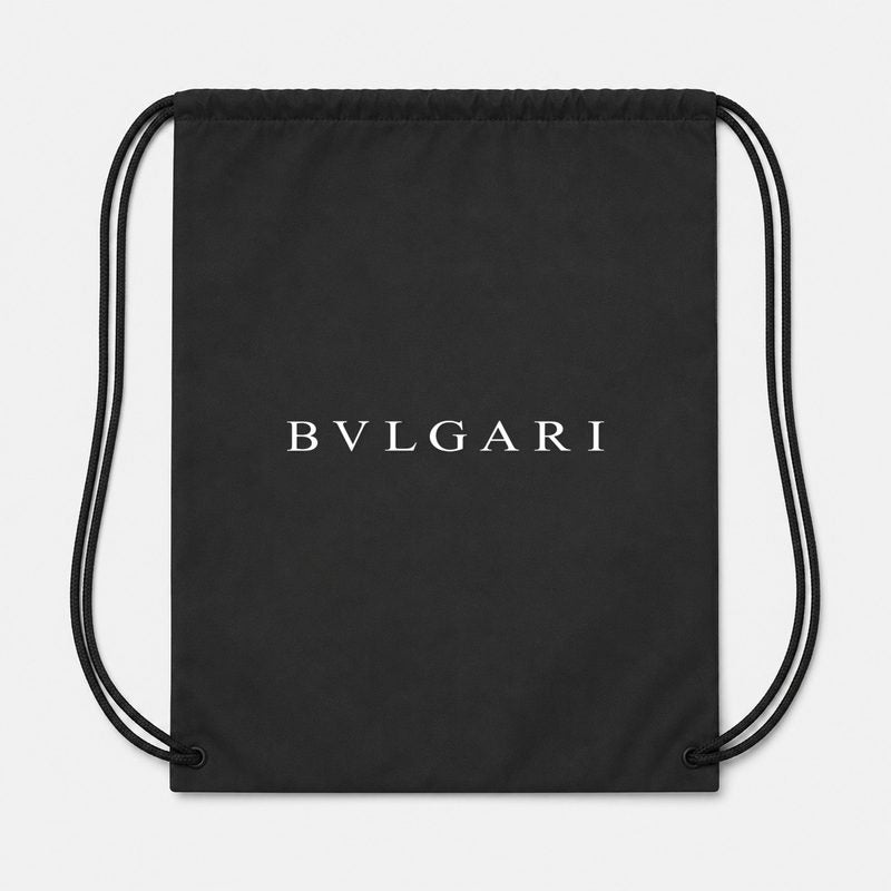 Bvlgari White Drawstring Bag - Black