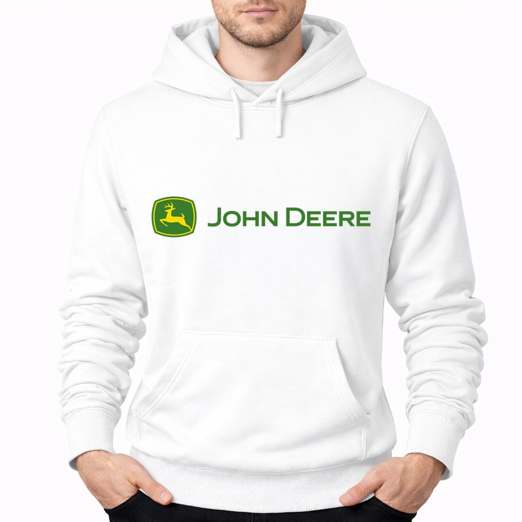 Men's John Deere Pullover Hoodie - White