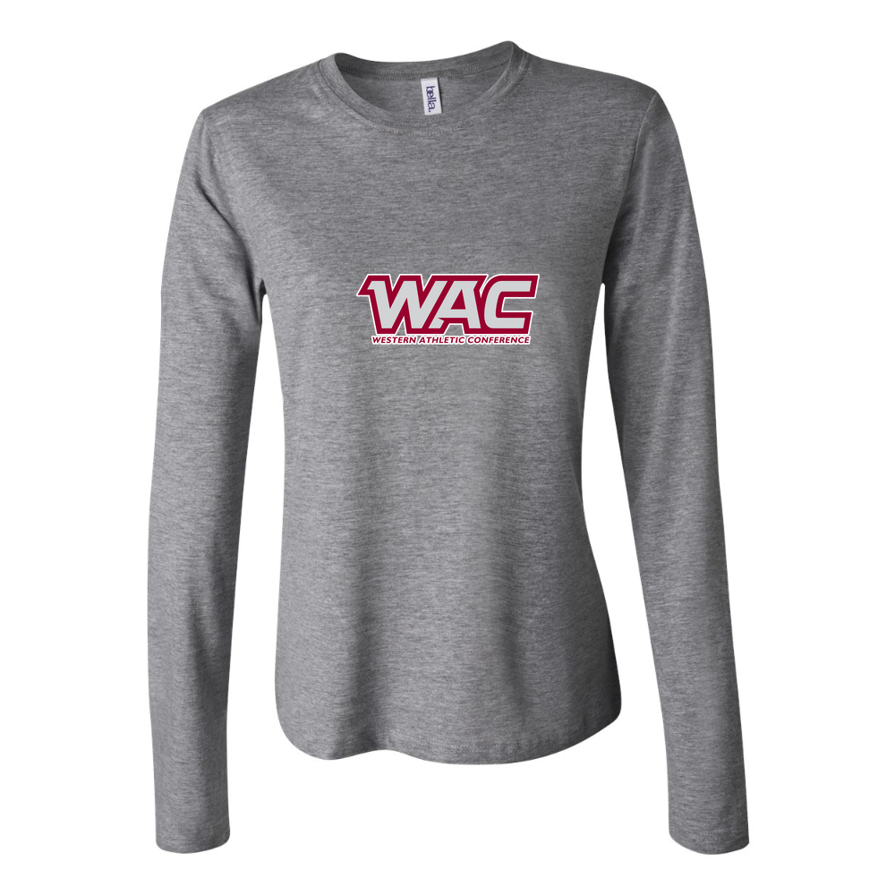 Women's Western Athletic Conference Logo2 Long Sleeve T-Shirt - Gray