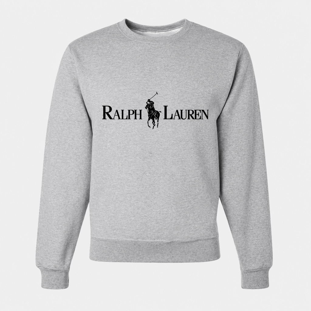 Men's Polo Ralph Lauren Black Logo Crewneck Sweatshirt - Gray