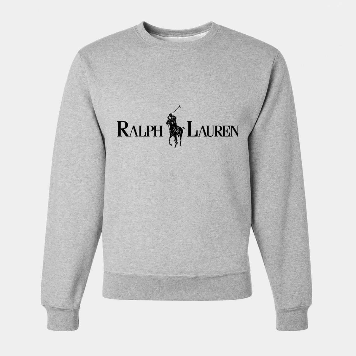 Men's Polo Ralph Lauren Black Logo Crewneck Sweatshirt - Gray