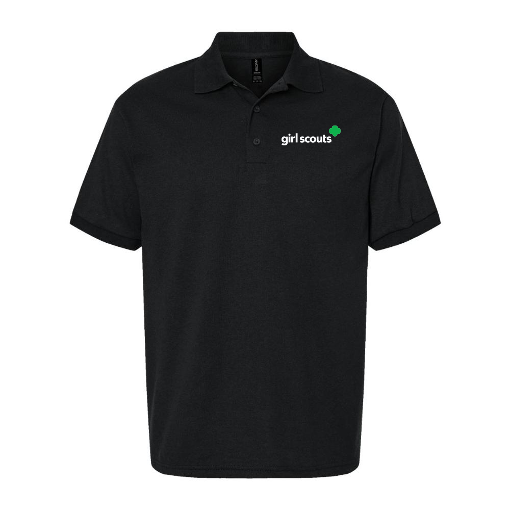 Men's Girl Scouts White Logo Dry Blend Polo - Black