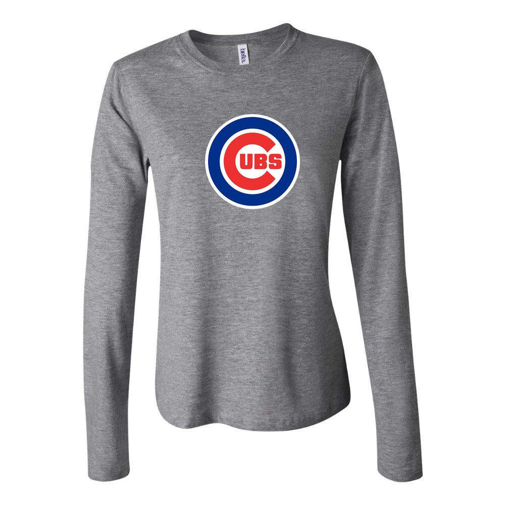Women's Chicago Cubs Long Sleeve T-Shirt - Gray