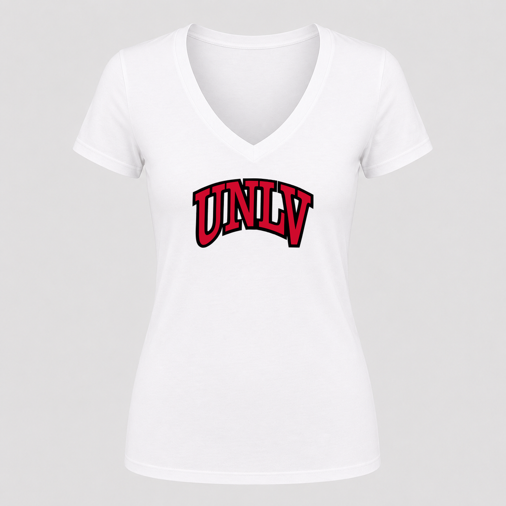 Women's UNLV Rebels V Neck T-Shirt in white