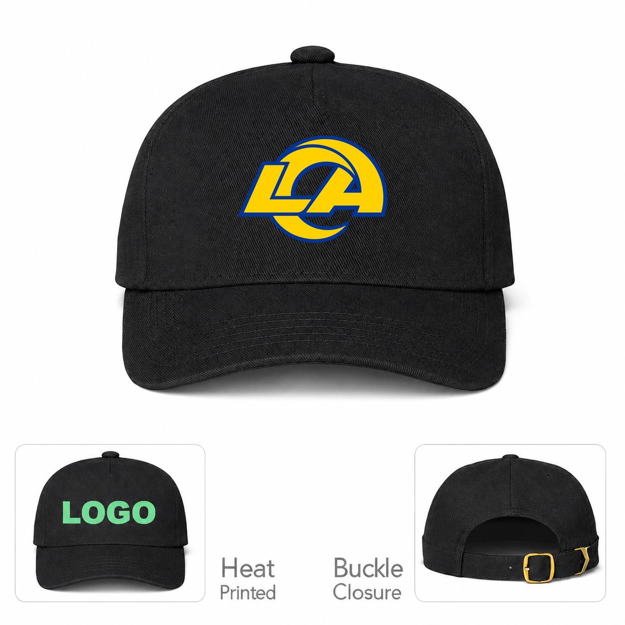 Los Angeles Rams Black Baseball Cap Hat