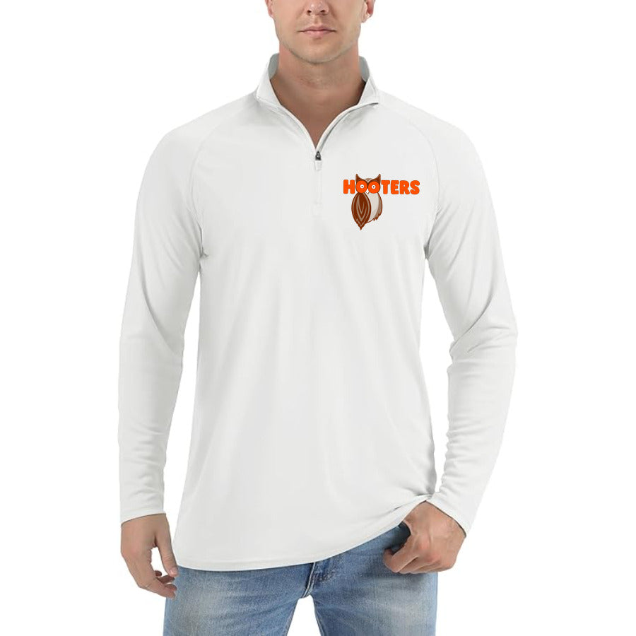 Hooters quarter-zip athletic shirt in White